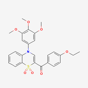 molecular formula C26H25NO7S B11271440 [1,1-dioxido-4-(3,4,5-trimethoxyphenyl)-4H-1,4-benzothiazin-2-yl](4-ethoxyphenyl)methanone 