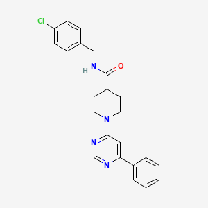 molecular formula C23H23ClN4O B11271465 N-(4-chlorobenzyl)-1-(6-phenylpyrimidin-4-yl)piperidine-4-carboxamide 