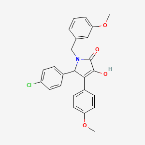 molecular formula C25H22ClNO4 B11271467 5-(4-chlorophenyl)-3-hydroxy-1-(3-methoxybenzyl)-4-(4-methoxyphenyl)-1,5-dihydro-2H-pyrrol-2-one 