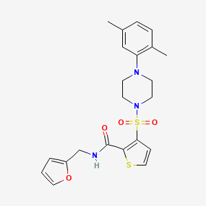 molecular formula C22H25N3O4S2 B11271486 3-((4-(2,5-dimethylphenyl)piperazin-1-yl)sulfonyl)-N-(furan-2-ylmethyl)thiophene-2-carboxamide 