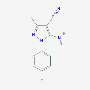 molecular formula C11H9FN4 B112715 5-氨基-1-(4-氟苯基)-3-甲基-1H-吡唑-4-腈 CAS No. 51516-82-6