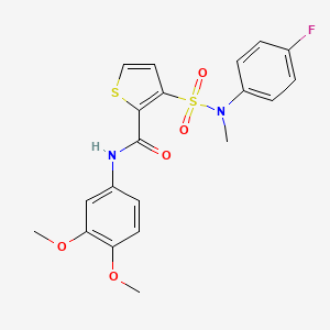 molecular formula C20H19FN2O5S2 B11271510 N-(3,4-dimethoxyphenyl)-3-[(4-fluorophenyl)(methyl)sulfamoyl]thiophene-2-carboxamide 