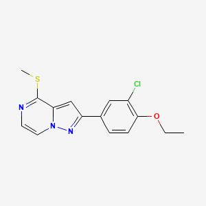 molecular formula C15H14ClN3OS B11271517 2-(3-Chloro-4-ethoxyphenyl)-4-(methylthio)pyrazolo[1,5-a]pyrazine 