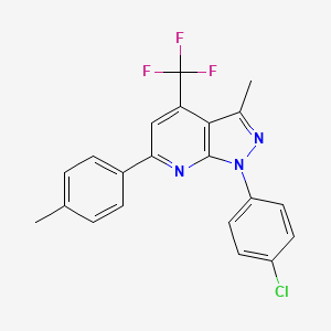 1-(4-chlorophenyl)-3-methyl-6-(4-methylphenyl)-4-(trifluoromethyl)-1H-pyrazolo[3,4-b]pyridine