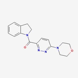 molecular formula C17H18N4O2 B11271529 Indolin-1-yl(6-morpholinopyridazin-3-yl)methanone 