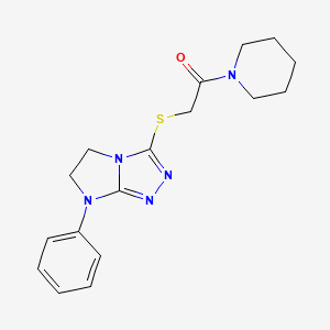 2-((7-phenyl-6,7-dihydro-5H-imidazo[2,1-c][1,2,4]triazol-3-yl)thio)-1-(piperidin-1-yl)ethanone