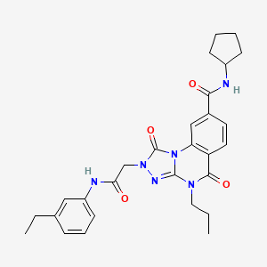 N-cyclopentyl-2-(2-((3-ethylphenyl)amino)-2-oxoethyl)-1,5-dioxo-4-propyl-1,2,4,5-tetrahydro-[1,2,4]triazolo[4,3-a]quinazoline-8-carboxamide