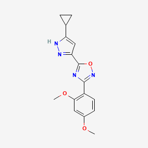 5-(3-cyclopropyl-1H-pyrazol-5-yl)-3-(2,4-dimethoxyphenyl)-1,2,4-oxadiazole