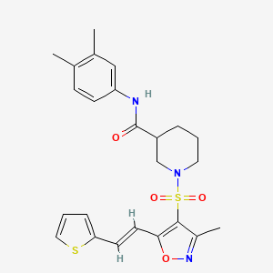 N-(3,4-Dimethylphenyl)-1-({3-methyl-5-[(1E)-2-(thiophen-2-YL)ethenyl]-1,2-oxazol-4-YL}sulfonyl)piperidine-3-carboxamide