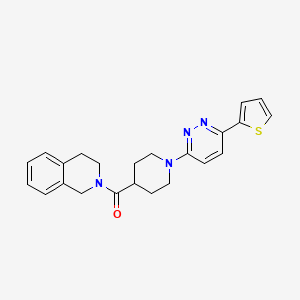 molecular formula C23H24N4OS B11271584 (3,4-dihydroisoquinolin-2(1H)-yl)(1-(6-(thiophen-2-yl)pyridazin-3-yl)piperidin-4-yl)methanone 