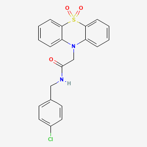 molecular formula C21H17ClN2O3S B11271589 N-(4-chlorobenzyl)-2-(5,5-dioxido-10H-phenothiazin-10-yl)acetamide 