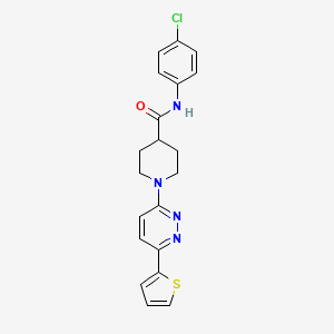 molecular formula C20H19ClN4OS B11271596 N-(4-Chlorophenyl)-1-[6-(thiophen-2-YL)pyridazin-3-YL]piperidine-4-carboxamide 