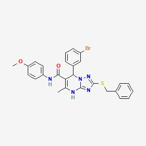 2-(benzylsulfanyl)-7-(3-bromophenyl)-N-(4-methoxyphenyl)-5-methyl-4,7-dihydro[1,2,4]triazolo[1,5-a]pyrimidine-6-carboxamide