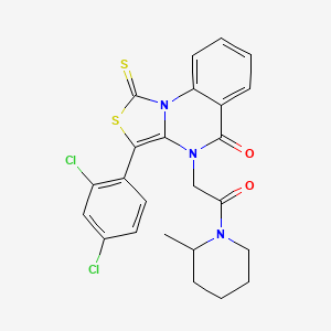 3-(2,4-dichlorophenyl)-4-(2-(2-methylpiperidin-1-yl)-2-oxoethyl)-1-thioxo-1H-thiazolo[3,4-a]quinazolin-5(4H)-one