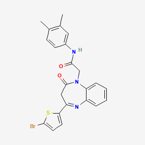 2-[4-(5-bromothiophen-2-yl)-2-oxo-2,3-dihydro-1H-1,5-benzodiazepin-1-yl]-N-(3,4-dimethylphenyl)acetamide