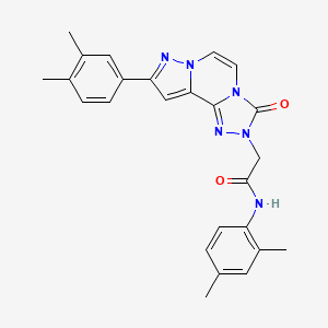 N-(2,4-dimethylphenyl)-2-[11-(3,4-dimethylphenyl)-5-oxo-3,4,6,9,10-pentazatricyclo[7.3.0.02,6]dodeca-1(12),2,7,10-tetraen-4-yl]acetamide