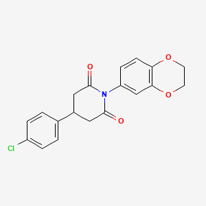 molecular formula C19H16ClNO4 B11271659 4-(4-Chlorophenyl)-1-(2,3-dihydro-1,4-benzodioxin-6-yl)piperidine-2,6-dione 