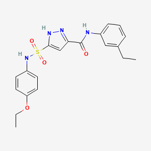 molecular formula C20H22N4O4S B11271665 3-[(4-ethoxyphenyl)sulfamoyl]-N-(3-ethylphenyl)-1H-pyrazole-5-carboxamide 