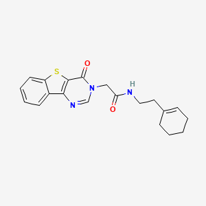 molecular formula C20H21N3O2S B11271671 N-[2-(cyclohex-1-en-1-yl)ethyl]-2-(4-oxo[1]benzothieno[3,2-d]pyrimidin-3(4H)-yl)acetamide 