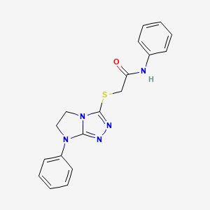 molecular formula C18H17N5OS B11271680 N-Phenyl-2-({7-phenyl-5H,6H,7H-imidazo[2,1-C][1,2,4]triazol-3-YL}sulfanyl)acetamide 