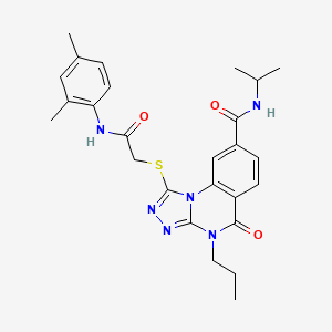 molecular formula C26H30N6O3S B11271688 1-({[(2,4-dimethylphenyl)carbamoyl]methyl}sulfanyl)-5-oxo-N-(propan-2-yl)-4-propyl-4H,5H-[1,2,4]triazolo[4,3-a]quinazoline-8-carboxamide 