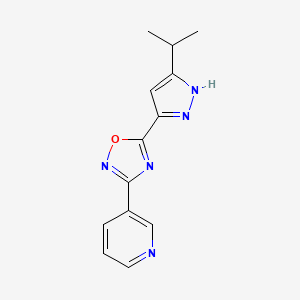 3-{5-[3-(propan-2-yl)-1H-pyrazol-5-yl]-1,2,4-oxadiazol-3-yl}pyridine