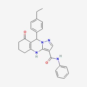 molecular formula C25H24N4O2 B11271695 9-(4-ethylphenyl)-8-oxo-N-phenyl-4,5,6,7,8,9-hexahydropyrazolo[5,1-b]quinazoline-3-carboxamide 