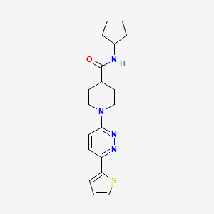 molecular formula C19H24N4OS B11271697 N-Cyclopentyl-1-[6-(thiophen-2-YL)pyridazin-3-YL]piperidine-4-carboxamide 