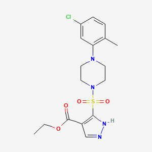 molecular formula C17H21ClN4O4S B11271743 ethyl 5-{[4-(5-chloro-2-methylphenyl)piperazin-1-yl]sulfonyl}-1H-pyrazole-4-carboxylate 