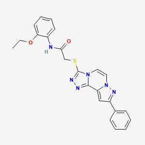 molecular formula C23H20N6O2S B11271747 N-(2-ethoxyphenyl)-2-((9-phenylpyrazolo[1,5-a][1,2,4]triazolo[3,4-c]pyrazin-3-yl)thio)acetamide 