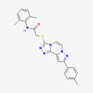 molecular formula C24H22N6OS B11271768 N-(2,6-Dimethylphenyl)-2-{[9-(4-methylphenyl)pyrazolo[1,5-A][1,2,4]triazolo[3,4-C]pyrazin-3-YL]sulfanyl}acetamide 