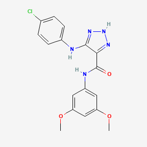 molecular formula C17H16ClN5O3 B11271776 5-[(4-chlorophenyl)amino]-N-(3,5-dimethoxyphenyl)-1H-1,2,3-triazole-4-carboxamide 