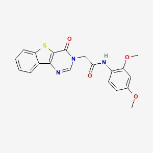 molecular formula C20H17N3O4S B11271792 N-(2,4-dimethoxyphenyl)-2-(4-oxo[1]benzothieno[3,2-d]pyrimidin-3(4H)-yl)acetamide 