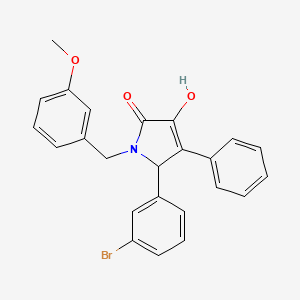 molecular formula C24H20BrNO3 B11271806 5-(3-bromophenyl)-3-hydroxy-1-(3-methoxybenzyl)-4-phenyl-1,5-dihydro-2H-pyrrol-2-one 