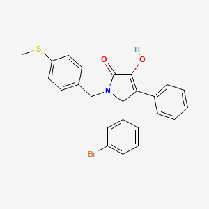 molecular formula C24H20BrNO2S B11271815 5-(3-bromophenyl)-3-hydroxy-1-[4-(methylsulfanyl)benzyl]-4-phenyl-1,5-dihydro-2H-pyrrol-2-one 