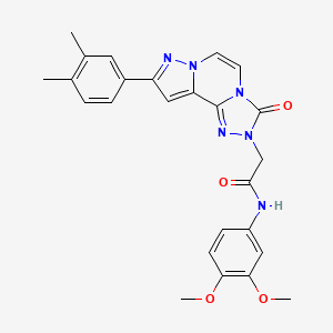 N-(3,4-dimethoxyphenyl)-2-[11-(3,4-dimethylphenyl)-5-oxo-3,4,6,9,10-pentazatricyclo[7.3.0.02,6]dodeca-1(12),2,7,10-tetraen-4-yl]acetamide