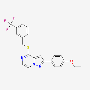 2-(4-Ethoxyphenyl)-4-{[3-(trifluoromethyl)benzyl]sulfanyl}pyrazolo[1,5-a]pyrazine