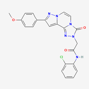 molecular formula C22H17ClN6O3 B11271855 N-(2-chlorophenyl)-2-[11-(4-methoxyphenyl)-5-oxo-3,4,6,9,10-pentazatricyclo[7.3.0.02,6]dodeca-1(12),2,7,10-tetraen-4-yl]acetamide 