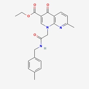 Ethyl 7-methyl-1-(2-((4-methylbenzyl)amino)-2-oxoethyl)-4-oxo-1,4-dihydro-1,8-naphthyridine-3-carboxylate