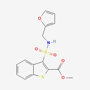 molecular formula C15H13NO5S2 B11271884 Methyl 3-[(furan-2-ylmethyl)sulfamoyl]-1-benzothiophene-2-carboxylate 