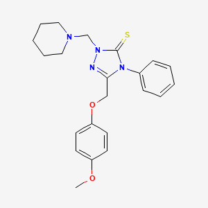 molecular formula C22H26N4O2S B11271923 5-[(4-Methoxyphenoxy)methyl]-4-phenyl-2-(1-piperidinylmethyl)-2,4-dihydro-3H-1,2,4-triazole-3-thione 