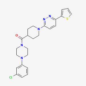 (4-(3-Chlorophenyl)piperazin-1-yl)(1-(6-(thiophen-2-yl)pyridazin-3-yl)piperidin-4-yl)methanone