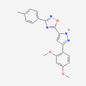 5-[3-(2,4-dimethoxyphenyl)-1H-pyrazol-5-yl]-3-(4-methylphenyl)-1,2,4-oxadiazole