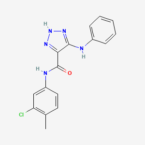 molecular formula C16H14ClN5O B11271953 N-(3-chloro-4-methylphenyl)-5-(phenylamino)-1H-1,2,3-triazole-4-carboxamide 