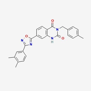 7-(3-(3,4-dimethylphenyl)-1,2,4-oxadiazol-5-yl)-3-(4-methylbenzyl)quinazoline-2,4(1H,3H)-dione