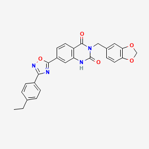 3-(1,3-benzodioxol-5-ylmethyl)-7-[3-(4-ethylphenyl)-1,2,4-oxadiazol-5-yl]quinazoline-2,4(1H,3H)-dione