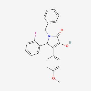 molecular formula C24H20FNO3 B11272038 1-benzyl-5-(2-fluorophenyl)-3-hydroxy-4-(4-methoxyphenyl)-1,5-dihydro-2H-pyrrol-2-one 