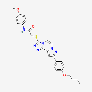 2-((9-(4-butoxyphenyl)pyrazolo[1,5-a][1,2,4]triazolo[3,4-c]pyrazin-3-yl)thio)-N-(4-methoxyphenyl)acetamide