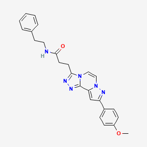 molecular formula C25H24N6O2 B11272052 3-[11-(4-methoxyphenyl)-3,4,6,9,10-pentazatricyclo[7.3.0.02,6]dodeca-1(12),2,4,7,10-pentaen-5-yl]-N-(2-phenylethyl)propanamide 