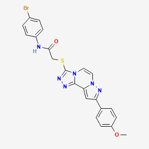 molecular formula C22H17BrN6O2S B11272072 N-(4-bromophenyl)-2-((9-(4-methoxyphenyl)pyrazolo[1,5-a][1,2,4]triazolo[3,4-c]pyrazin-3-yl)thio)acetamide 